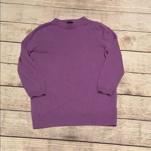 Talbots Purple Cashmere 3/4 Length Sleeve Sweater